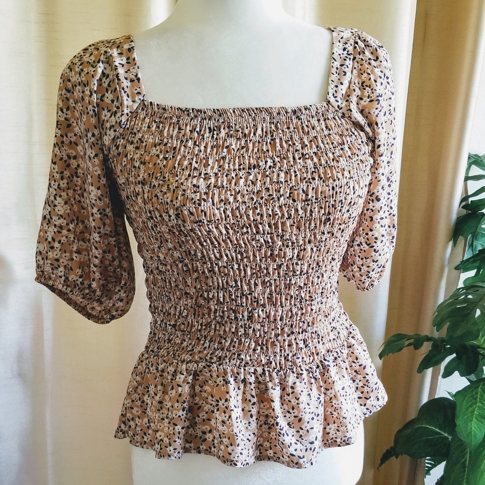 Sienna Sky Ruffled Puff Sleeve Top